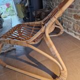 Fauteuil rotin allongé