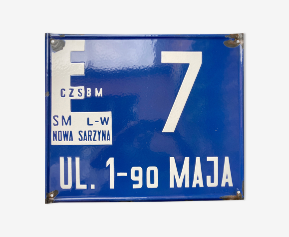 Plaque émaillée voie Tchécoslovaquie Pologne