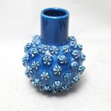 Vase turquoise pine cone Italy 60s
