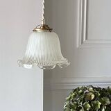 Holophane glass pendant light