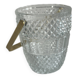 Vintage gold cast glass ice bucket.