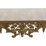 Old Gilded Console Marbled Glass Rococo Style Gold