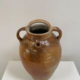 Old 3-handled sandstone jar
