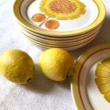 Series of eight Sarreguemines plates