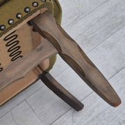 1970s, Danish lounge chair, original green furniture wool, oak wood.
