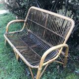 Vintage bamboo bench