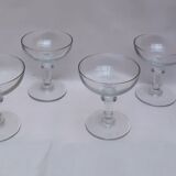 Set of 6 glasses of glass champagne