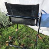 4 fauteuils Matteo Grassi en cuir noir