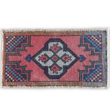Small rug, Turkish vintage rug, Hand knotted rug,Mini door mat rug 48x85 Cm