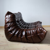 Set of 3 brown leather Togo sofas designed by Michel Ducaroy 1973