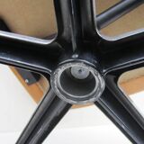 Mid-century vintage high back leather Swivel Armchair with Ottoman, 1970s