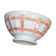 Large faceted salmon pink vintage bowl