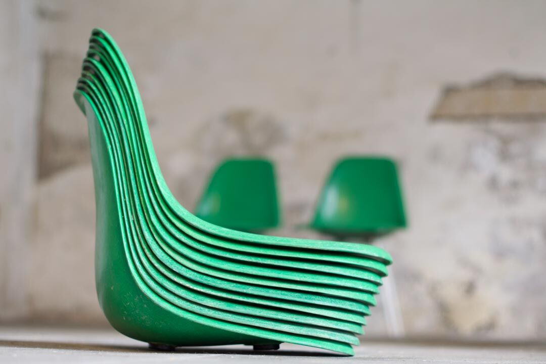 DSX-H green base chair by Charles and Ray Eames Herman Miller, 1960'