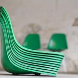 DSX-H green base chair by Charles and Ray Eames Herman Miller, 1960'