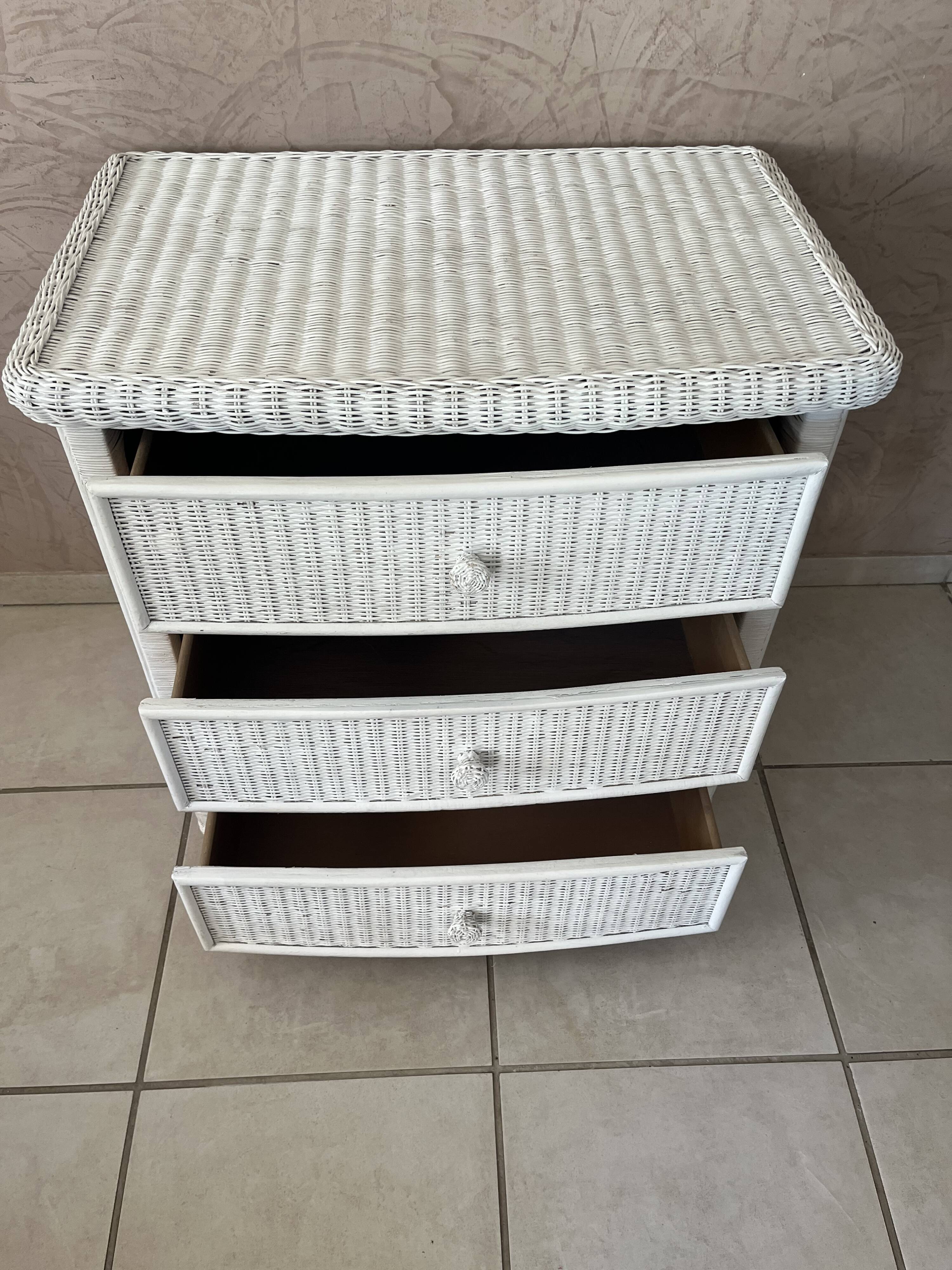 Rattan chest of drawers