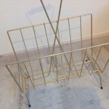 Vintage gold metal magazine door and bamboo handle / vintage 60s-70s