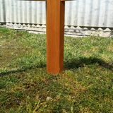 Pair of wood/smoked glass square coffee table
