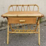 Pair of vintage rattan bedside tables