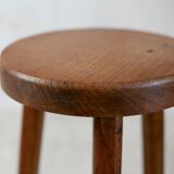 Tripod stool. Wood. France, circa 1950