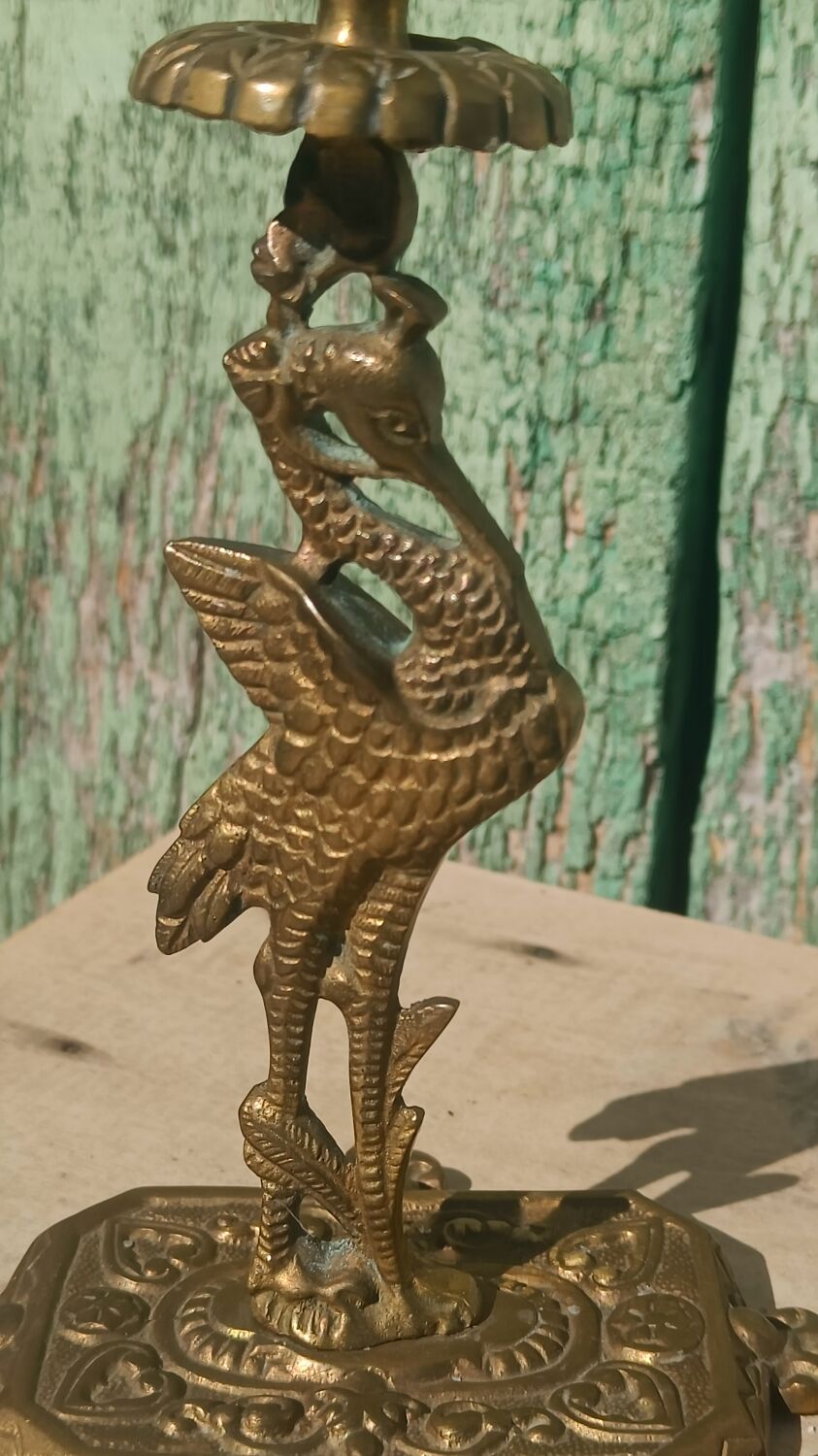 Antique bronze candlesticks