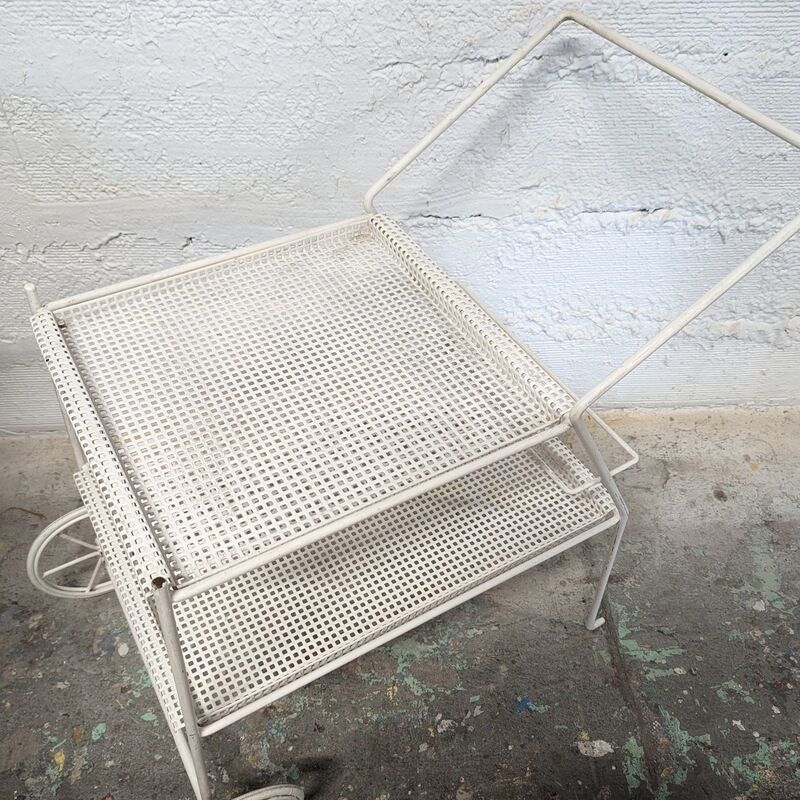 Perforated metal service trolley