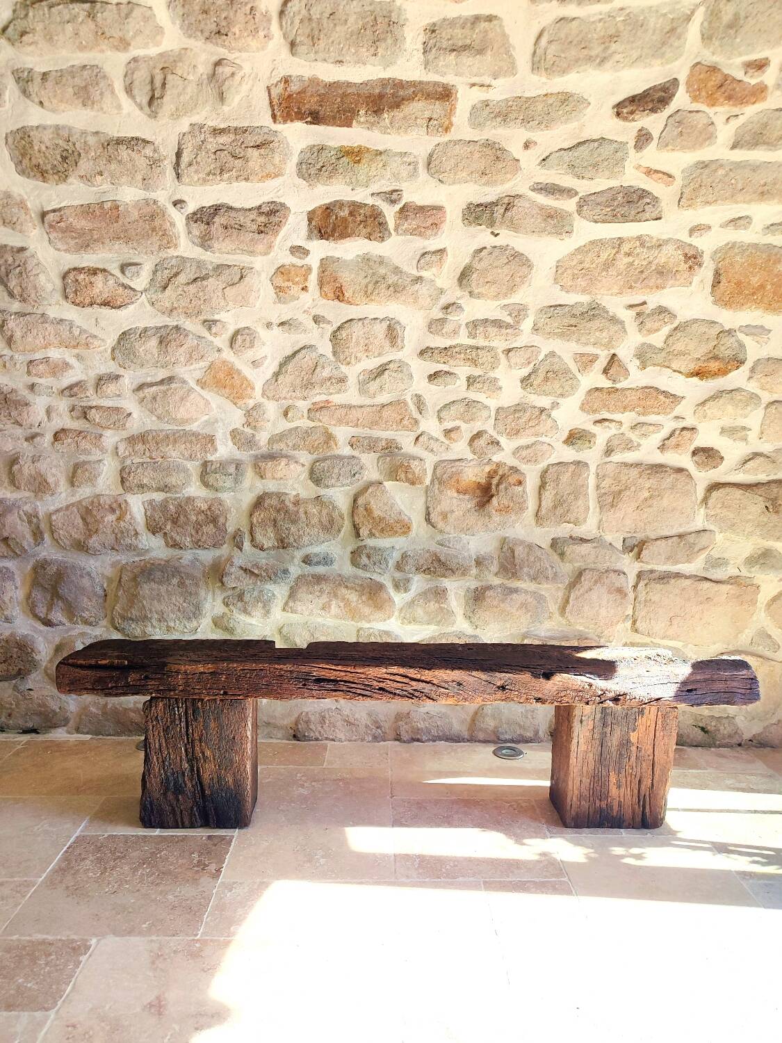 Century-old solid oak bench