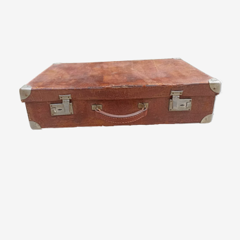 Antique leather suitcase