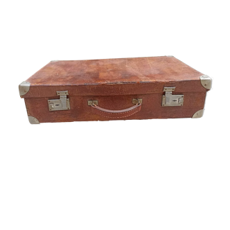 Antique leather suitcase