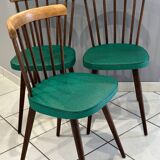 Lot of 3 bistro chairs model 740V maison Baumann vintage 1960