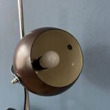 Lampadaire globe oculaire marron de style spatial du milieu du siècle