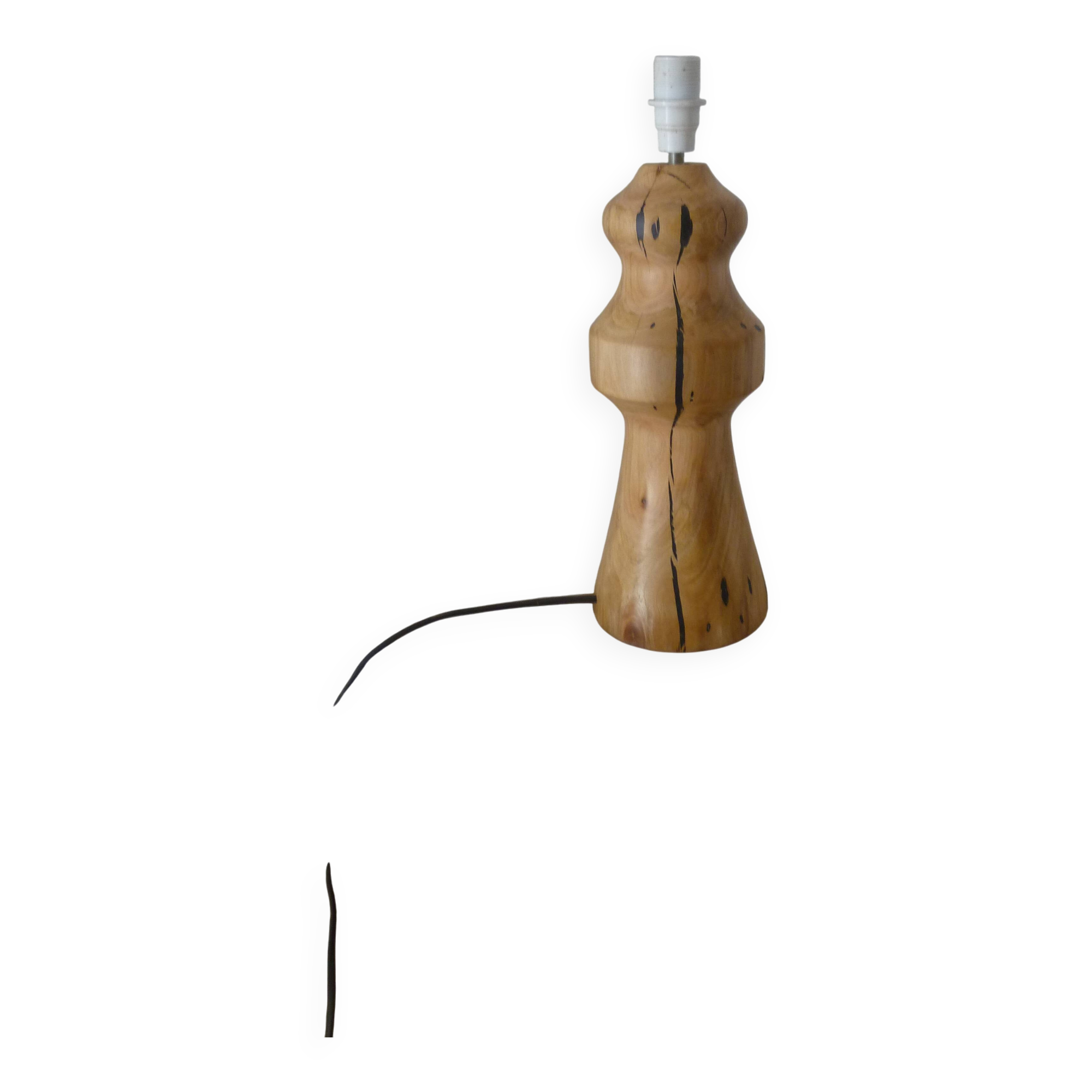 turned wood lamp