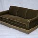 1970s, Danish 3-seater sofa, green furniture velour, teak wood legs.