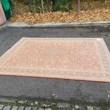 Saint Maclou Persian rug with flowers, wool velvet, burgundy, 240x330