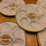 Set of 5 oyster plates Saint-Clément France no. 4589 – Earthenware