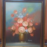 Peinture  fleurs dans un vase