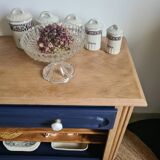 Open buffet in Sèvres blue and wood