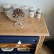 Buffet ouvert bleu de Sèvres et bois