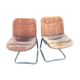 Pair of vintage armchairs in chrome tubular steel