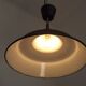 French Vintage 1950s Industrial Light In Black Metal White Enamal & Brass