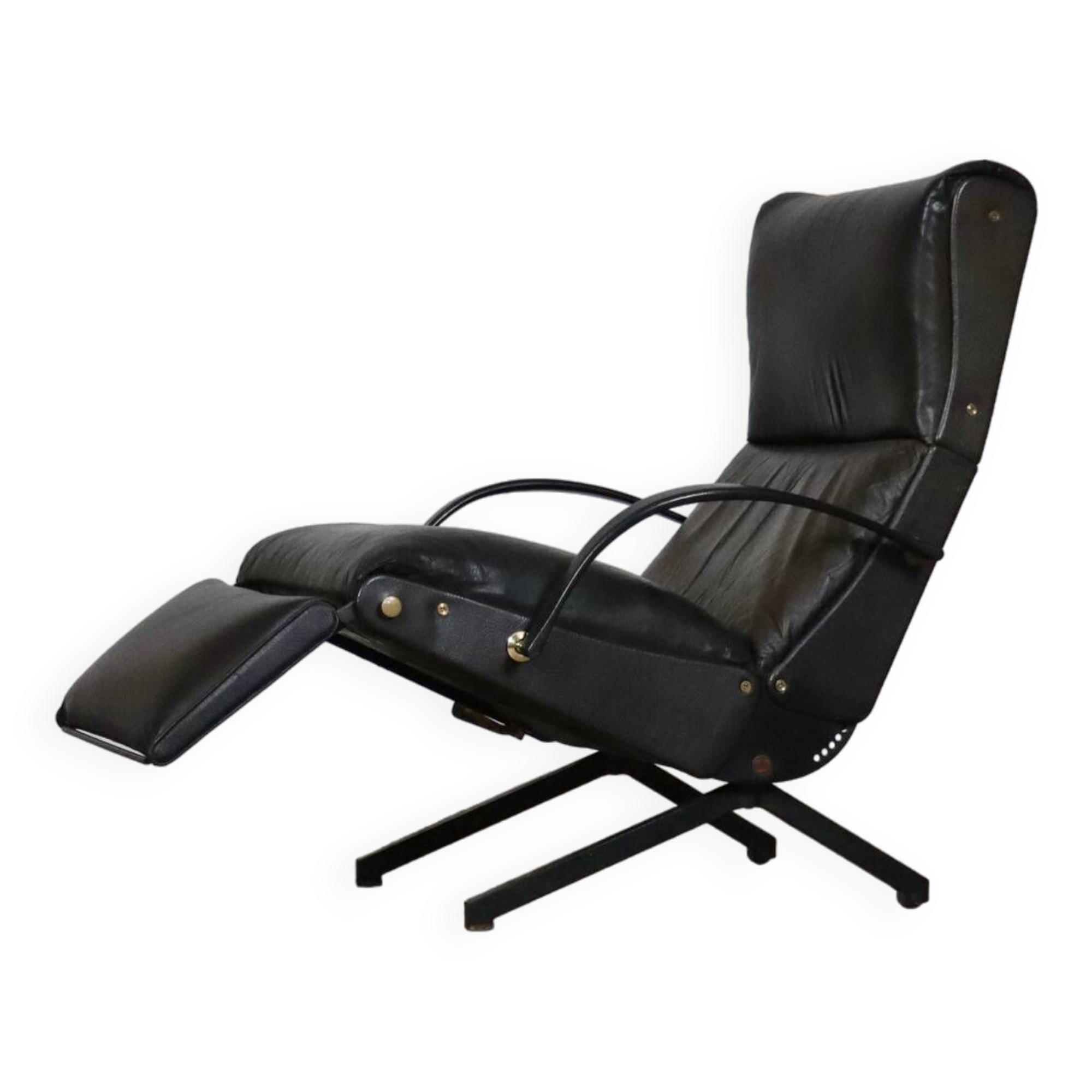 P40 Lounge Chair By Osvaldo Borsani For Tecno In Original Leather, Italy 1960s