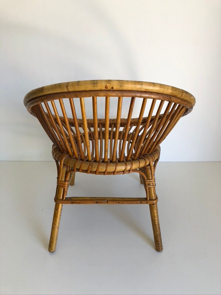 Children's rattan desk with matching chair