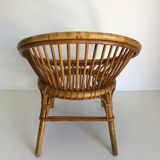 Bureau enfant en rotin avec son fauteuil