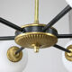 Mid-century sputnik brass and opaline glass chandelier