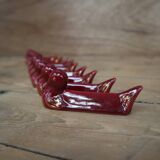 10 ceramic knife holders in burgundy duck with gold edging