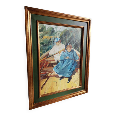 Peinture à l'huile sur toile, signée Hidalgo 1994, 46x58cm avec cadre.