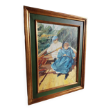 Peinture à l'huile sur toile, signée Hidalgo 1994, 46x58cm avec cadre