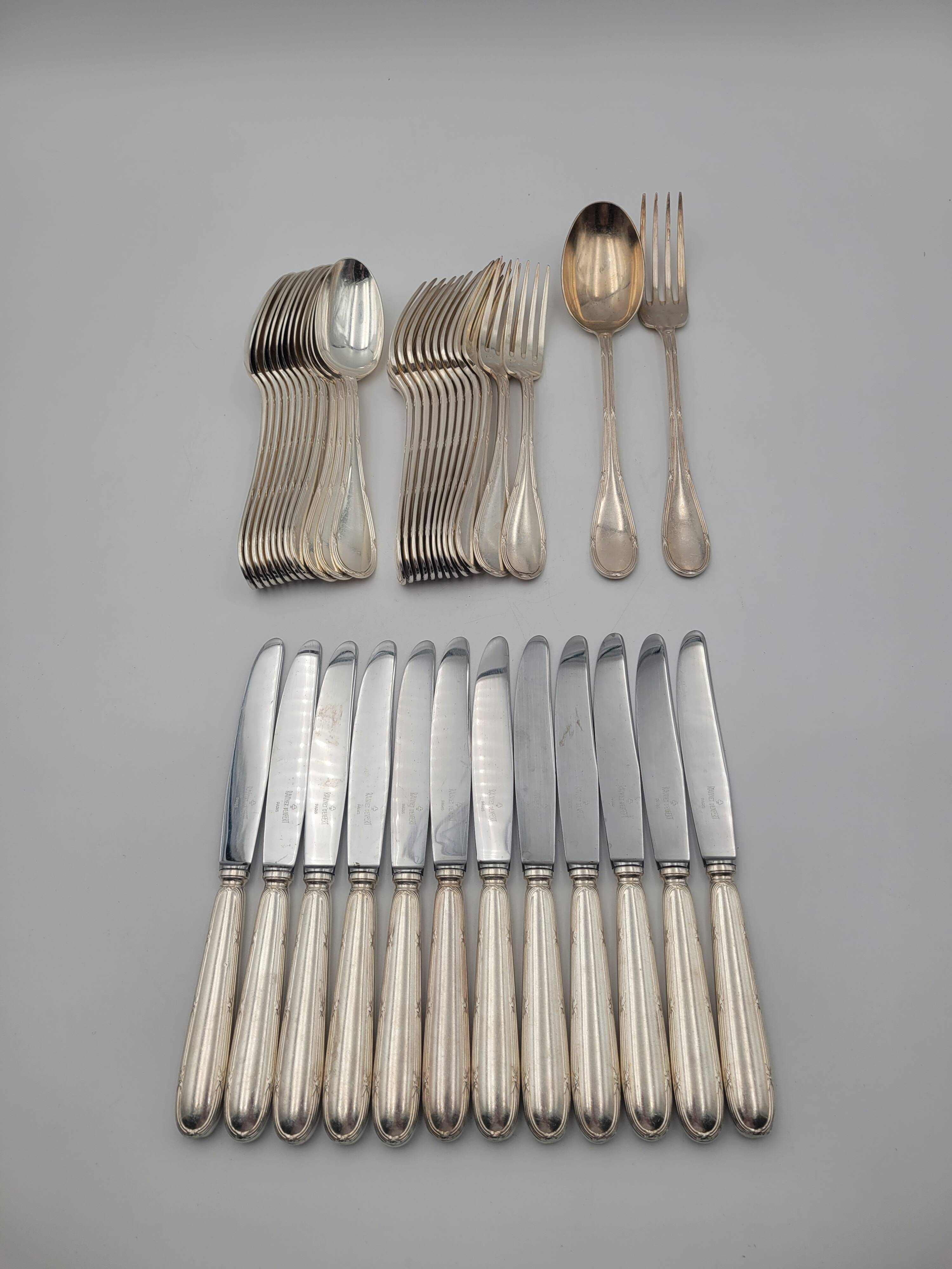 Ravinet d'Enfer silver plated cutlery set 38 pieces