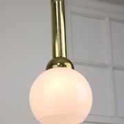 Vintage gold & opaline pendant lamp