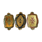 Lot of 3 vintage Florentine trays made of gilded wood