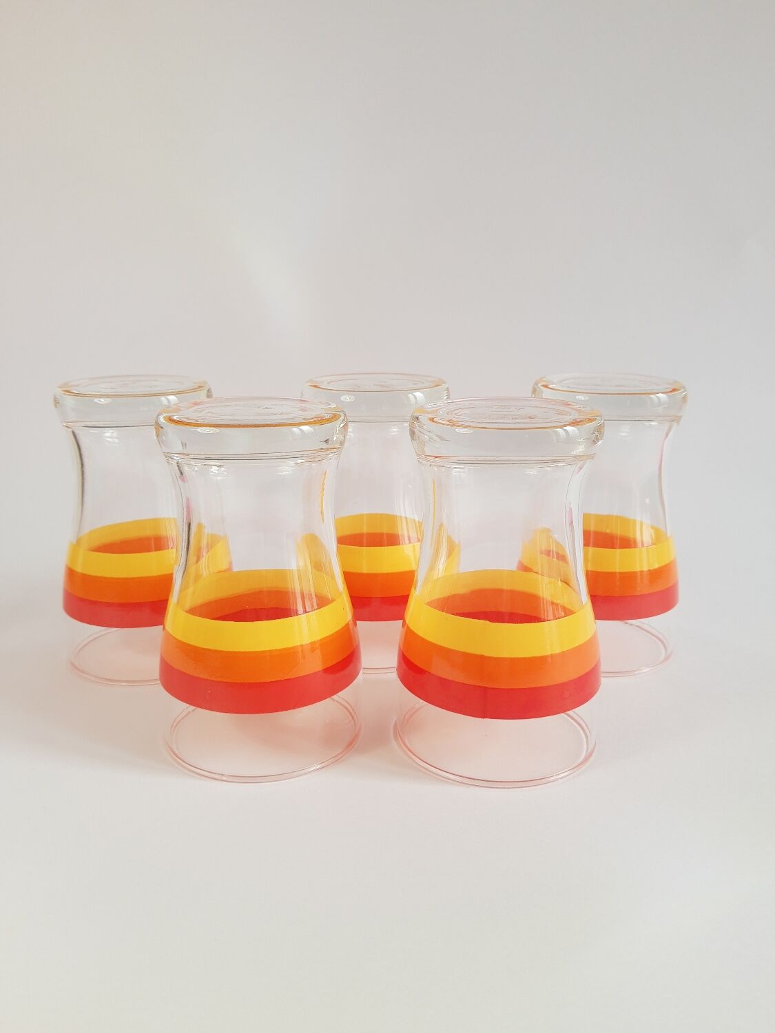 Set of 5 glasses with advertising aperitifs Vabé 1970 vintage